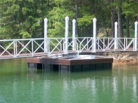 Lake Lanier Islands wedding pavilion bridge floater